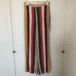 BNWT Stripe Wide Leg High Rise Pants F21